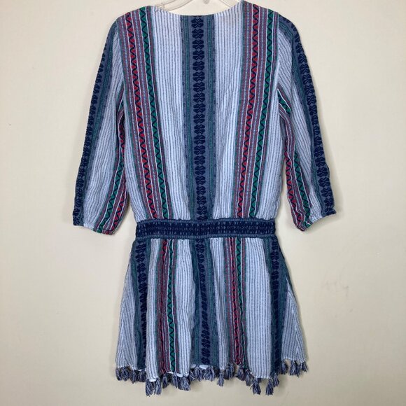 Alice + Olivia Dress Womens 8 FLAWED Nance Smocked Waist Embroidered Boho - Picture 2 of 13